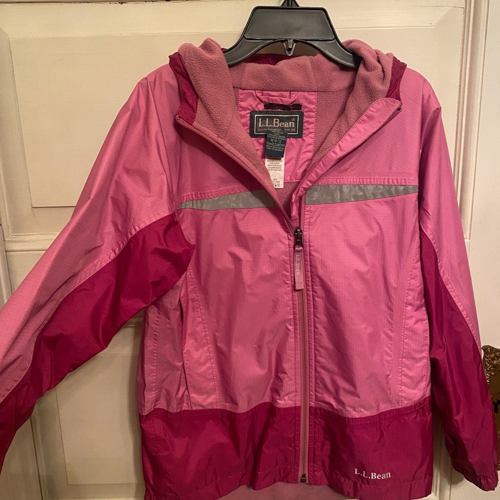 L.L Bean girls pink jacket size M 10/12